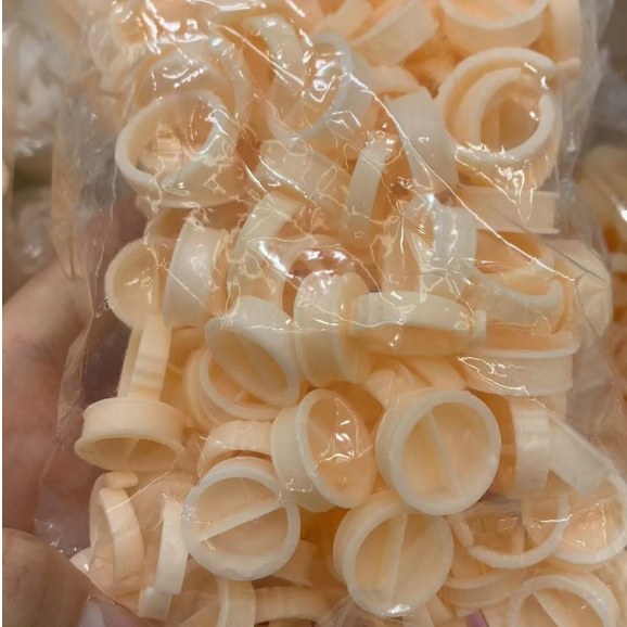Nhẫn Silicon đựng mực xăm, keo nối mi