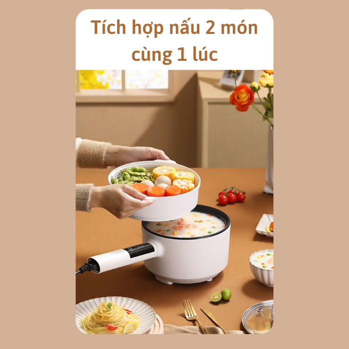 Product image Chảo điện Lotor 19CD dung tích lớn 2.5L , Nồi lẩu điện đa năng CHỐNG DÍNH bảng điều khiển điện tử 1