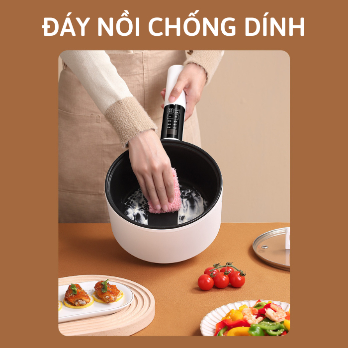 Product image Chảo điện Lotor 19CD dung tích lớn 2.5L , Nồi lẩu điện đa năng CHỐNG DÍNH bảng điều khiển điện tử 8