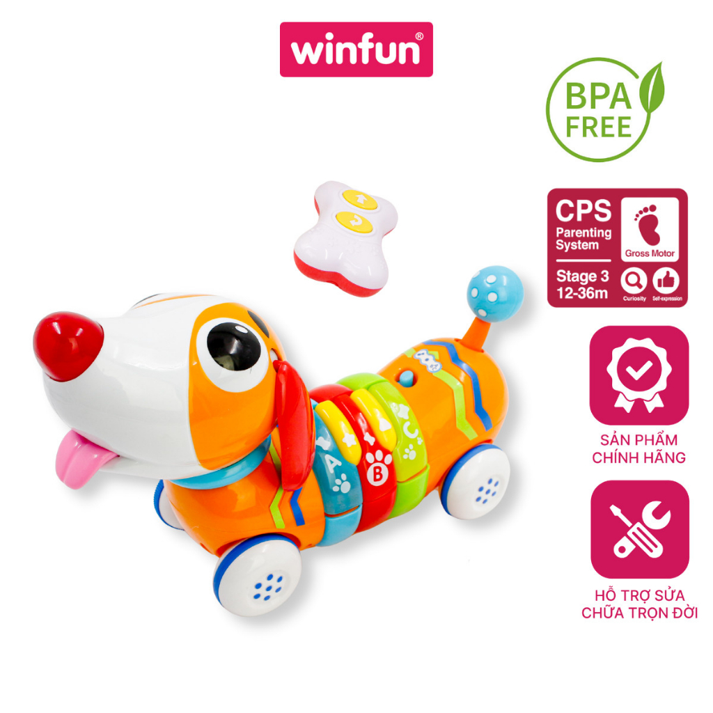 Ảnh Xe ô tô đồ chơi thông minh điều khiển từ xa Winfun 1142 cho bé hình cún con cầu vồng có phát nhạc 1