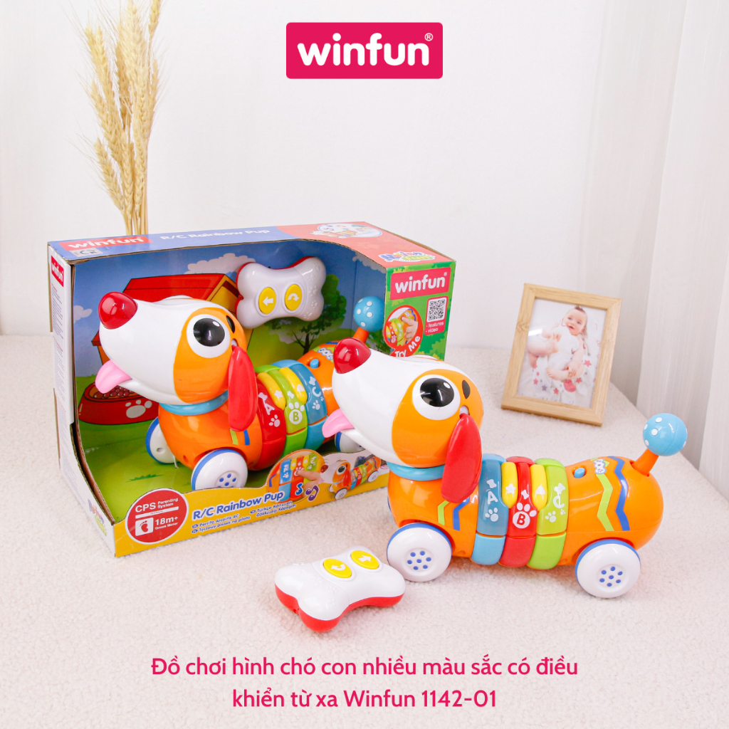 Ảnh Xe ô tô đồ chơi thông minh điều khiển từ xa Winfun 1142 cho bé hình cún con cầu vồng có phát nhạc 2