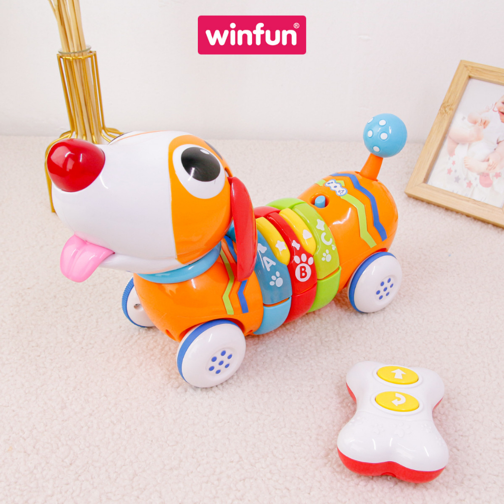Ảnh Xe ô tô đồ chơi thông minh điều khiển từ xa Winfun 1142 cho bé hình cún con cầu vồng có phát nhạc 3