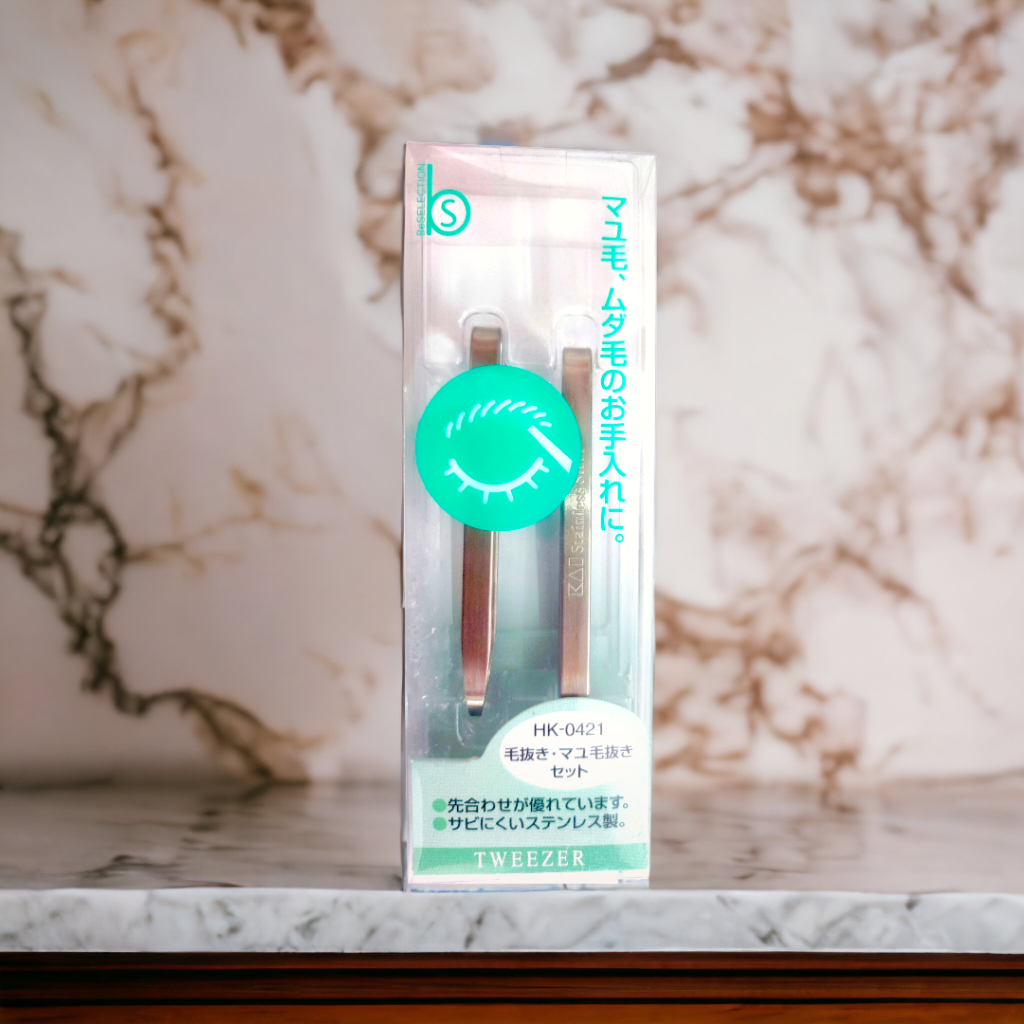 Nhíp Nhổ Lông Mày Làm Từ Thép Không Gỉ Kai 74959 - 000HK0421 (Set 2 Cây)