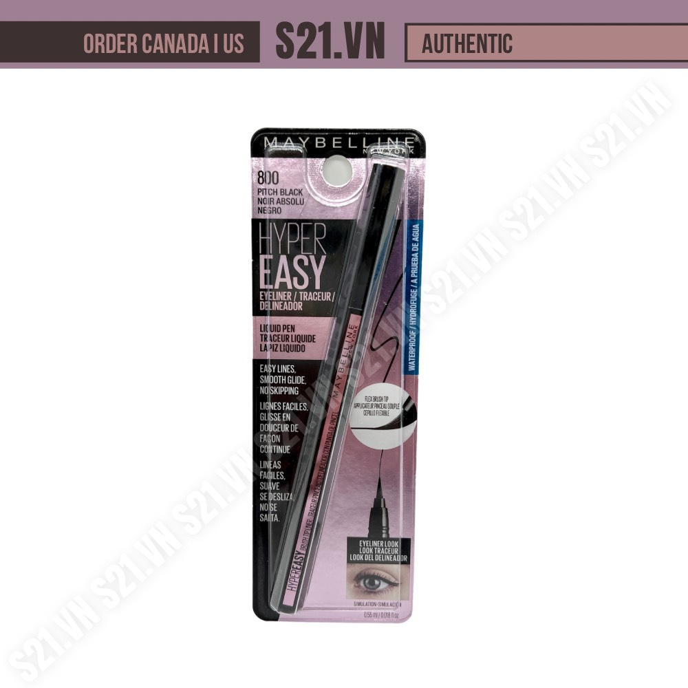 [Canada] Bút Kẻ Mắt Dạ Đen Maybelline Hyper Easy Eyeliner 800 Pitch