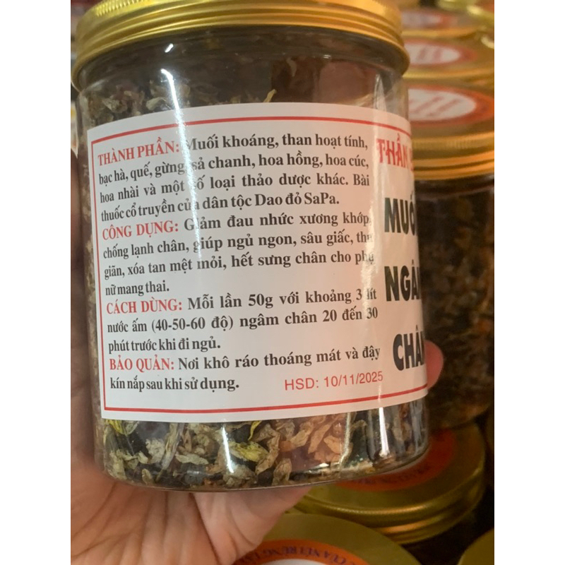 Muối Ngâm Chân Thảo Dược Hỗ Trợ Người Mất Ngủ, Sức Khỏe, Khử Mùi Hôi Chân (hộp 500gr)
