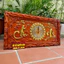 Tranh đồng hồ gỗ hương đỏ khung đục kích thước 41*81cm