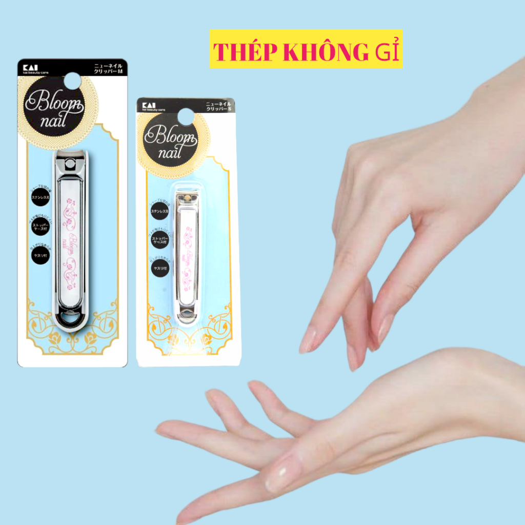 Bấm Móng Tay Inox Hoa Văn Kai Razor 01069-HC3604 (Cỡ Lớn - Màu Trắng)