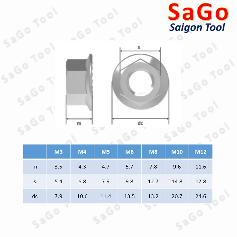 Đai ốc liền long đền INOX 304 - Tán liền long đền Tán Hở M3 M4 M5 M6 M8 ...