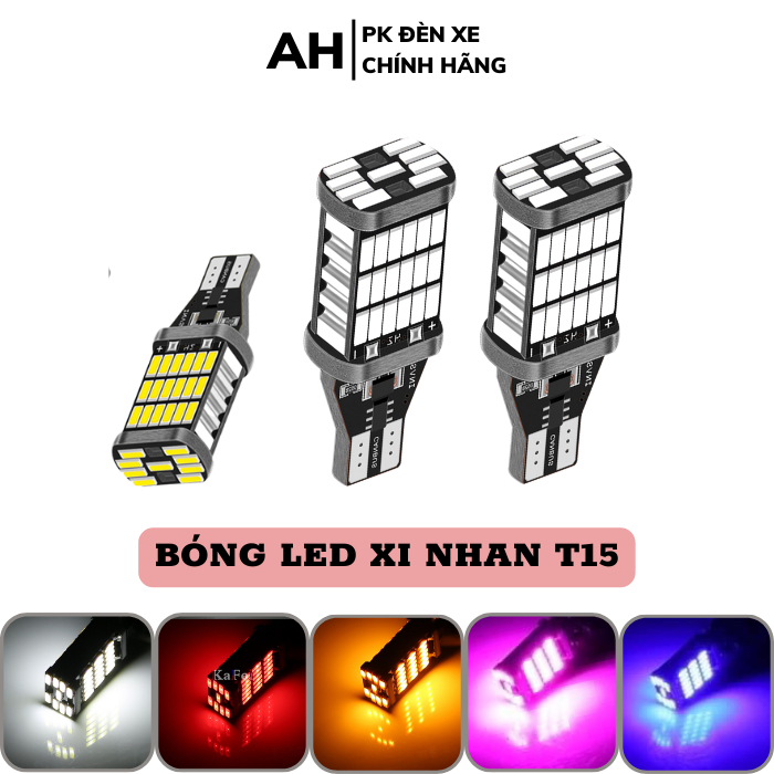 Đèn Led Xi Nhan T15 Xe Máy Ô Tô Siêu Sáng, Đèn Led & T10 Lắp Xi Nhan Đèn Lùi Chíp 4014 CS 15W Đủ Màu