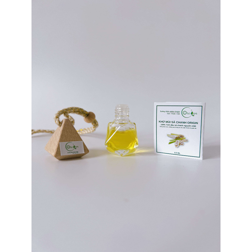 Tinh dầu treo xe khử mùi oto, chống say xe - Khử mùi sả chanh Origin 6.5ml