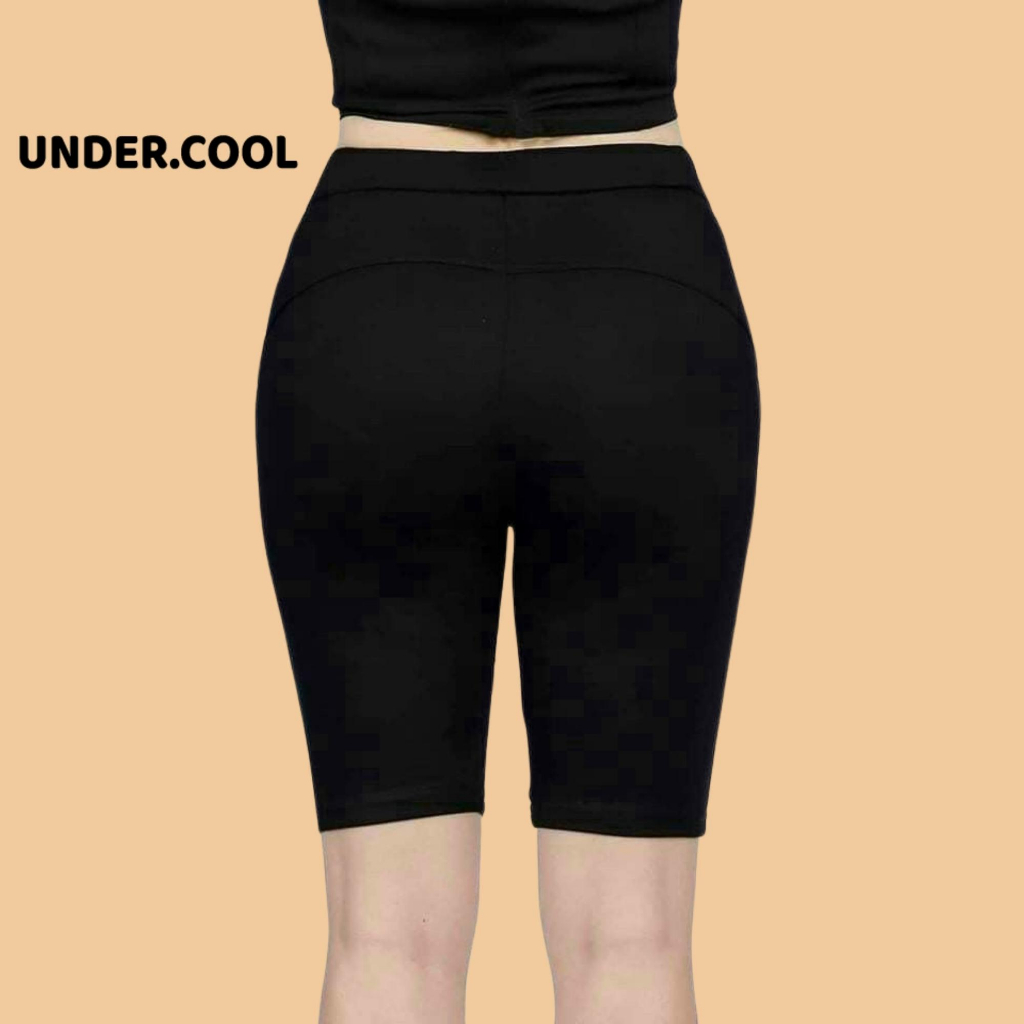 Quần legging ngố lửng đùi nữ UNDERCOOL Tôn Dáng bigsize ôm bó trên gối co dãn tốt cạp cao dáng tập gym yoga QS02