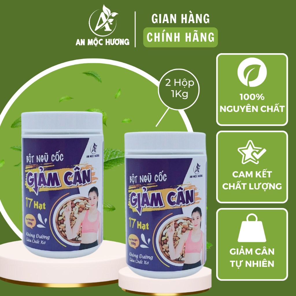Bột giảm cân 17 loại hạt An Mộc Hương (Giảm cân nhanh an toàn cho sức khoẻ) - Combo 2 hộp 500gr/hộp
