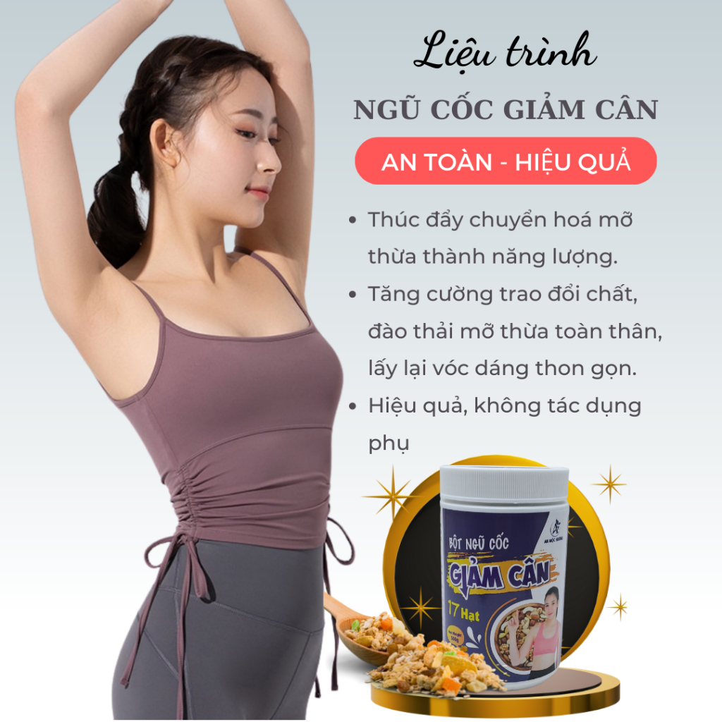 Bột giảm cân 17 loại hạt An Mộc Hương (Giảm cân nhanh an toàn cho sức khoẻ) - Combo 2 hộp 500gr/hộp
