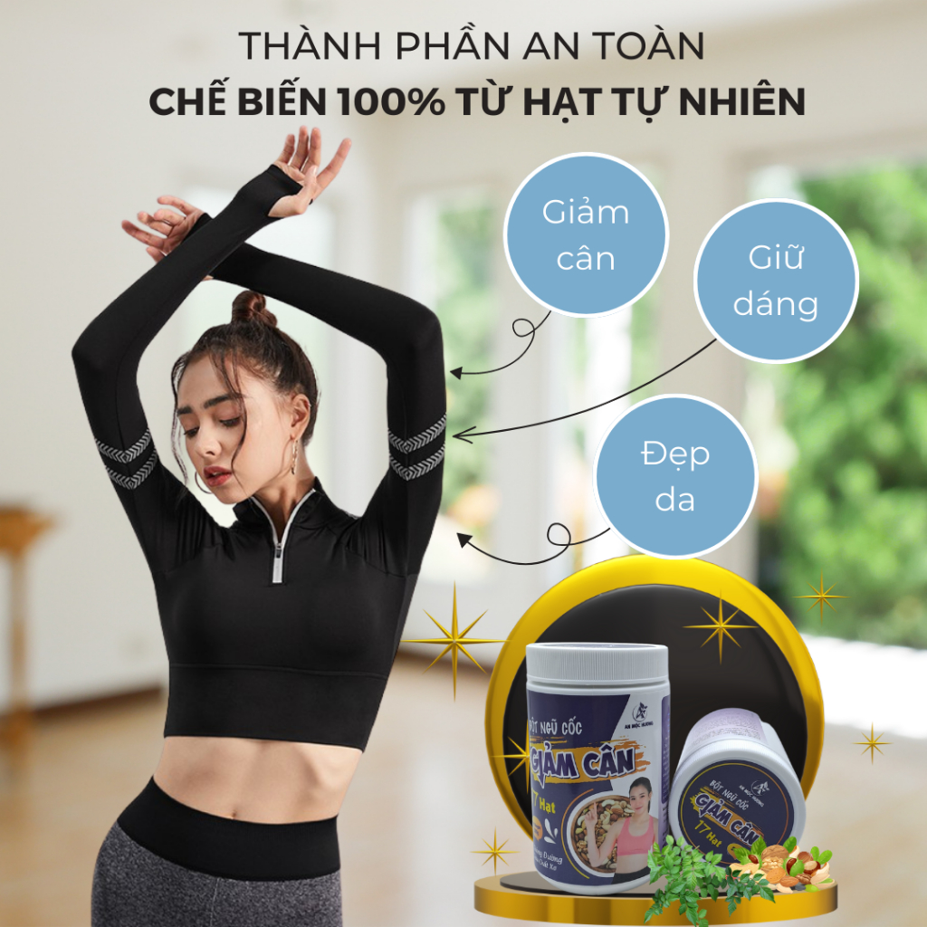 Bột giảm cân 17 loại hạt An Mộc Hương (Giảm cân nhanh an toàn cho sức khoẻ) - Combo 2 hộp 500gr/hộp