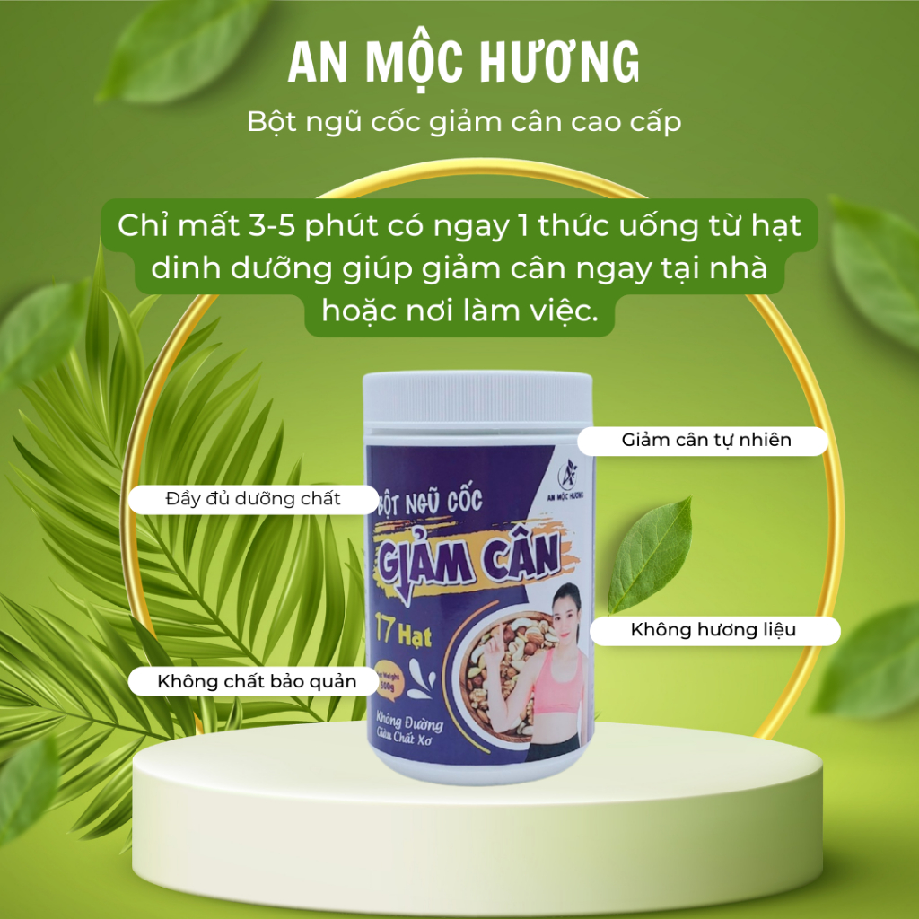 Bột giảm cân 17 loại hạt An Mộc Hương (Giảm cân nhanh an toàn cho sức khoẻ) - Combo 2 hộp 500gr/hộp