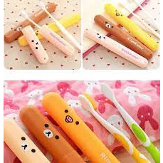 COMBO 10 Hộp Đựng Bàn Chải Đánh Răng Du Lịch Hình GẤU RILAKKUMA