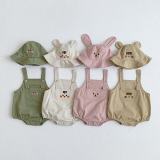 [Xuất Hàn] Set yếm kèm mũ xinh cho bé - bộ body áo liền quần cute cho bé trai bé gái - quà tặng sơ sinh