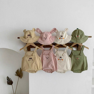 [Xuất Hàn] Set yếm kèm mũ xinh cho bé - bộ body áo liền quần cute cho bé trai bé gái - quà tặng sơ sinh