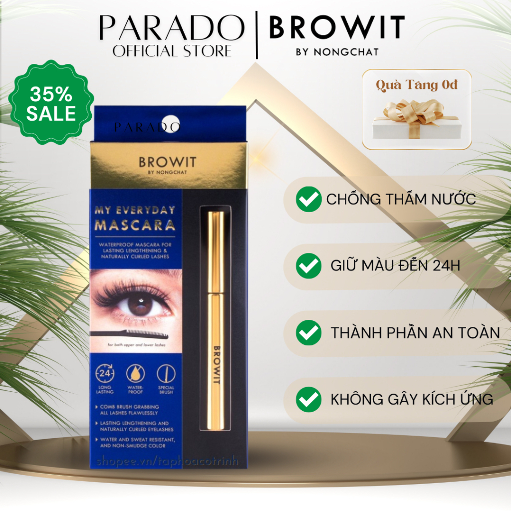 Mascara Browit Nongchat Thái Làm Dày Dài Mi Chuyên Dụng Cho Makeup