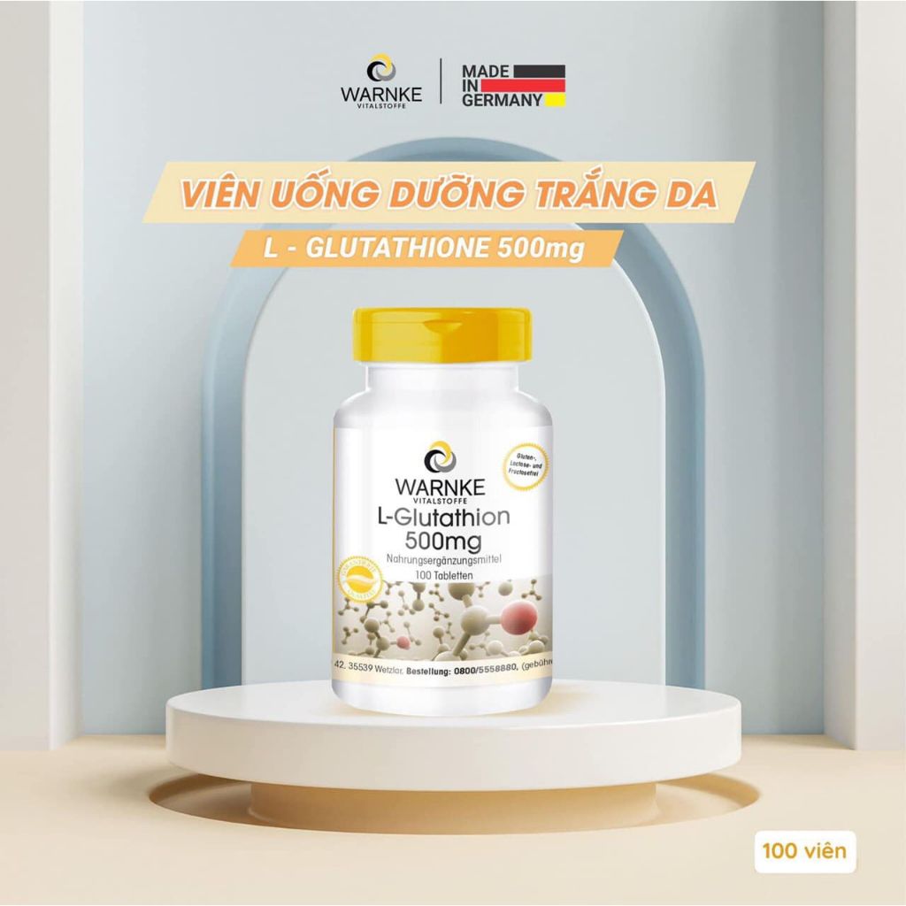 viên uống trắng da l glutathione 500mg Viên uống trắng da của Mỹ Puritan's Pride Premium L-Glutathione 500mg – Nhà  Của Mẹ main image 0