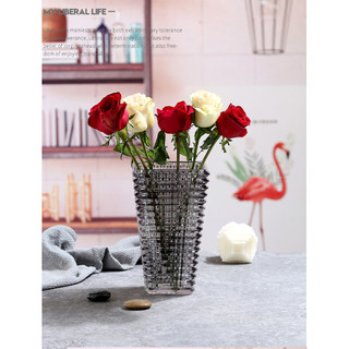 Bình hoa pha lê dáng loe cao decor và cắm hoa sang trọng sz 23.5 cm