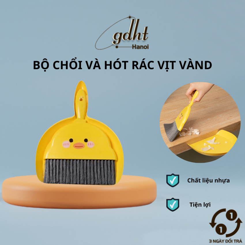 Bộ Chổi Và Đồ Hót Rác Mini Để Bàn Hình Vịt Vàng Dễ Thương, Cute ...