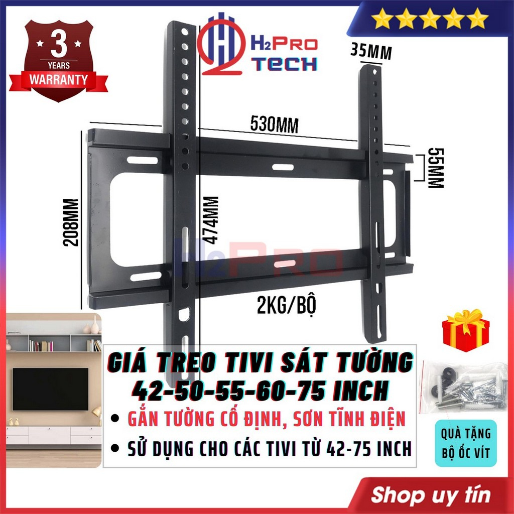 Giá Treo Tivi Thẳng 42-75 Inch Cố Định Sát Tường Cao Cấp Hỗ Trợ Tv ...