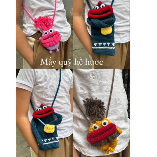 Túi môi chề đeo chéo / túi len handmade | Shopee Việt Nam