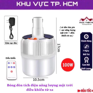 Bóng đèn tích điện năng lượng mặt trời điều khiển từ xa