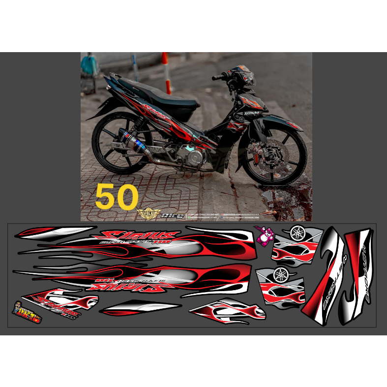 tem lửa v4 dán xe máy sirius | Shopee Việt Nam