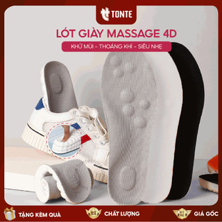 Lót giày massage chân 4D cao cấp cho vận động mạnh lưu thông cửu huyệt, 3 lớp đàn hồi,thấm hút, thoáng khí LG05