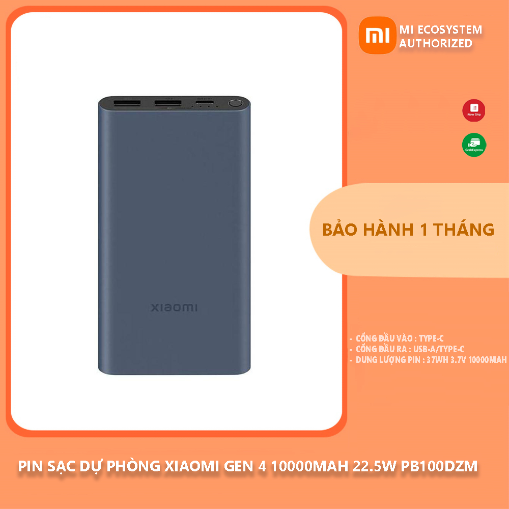 Pin sạc dự phòng Xiaomi gen 4 10000mah 22.5W PB100DZM - Shop  MI Ecosystem Authorized