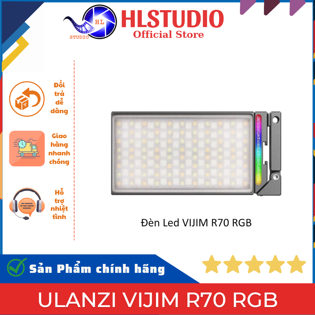 Ulanzi VIJIM R70 RGB Đèn Led vỏ kim loại chỉnh màu sắc và độ K HL