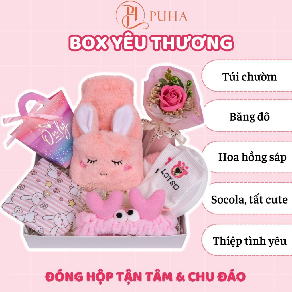 Ảnh Túi chờm bụng kinh PUHA 500ml, sưởi ấm nóng giảm đau cho bạn nữ, quà tặng bạn gái ngày dâu 1