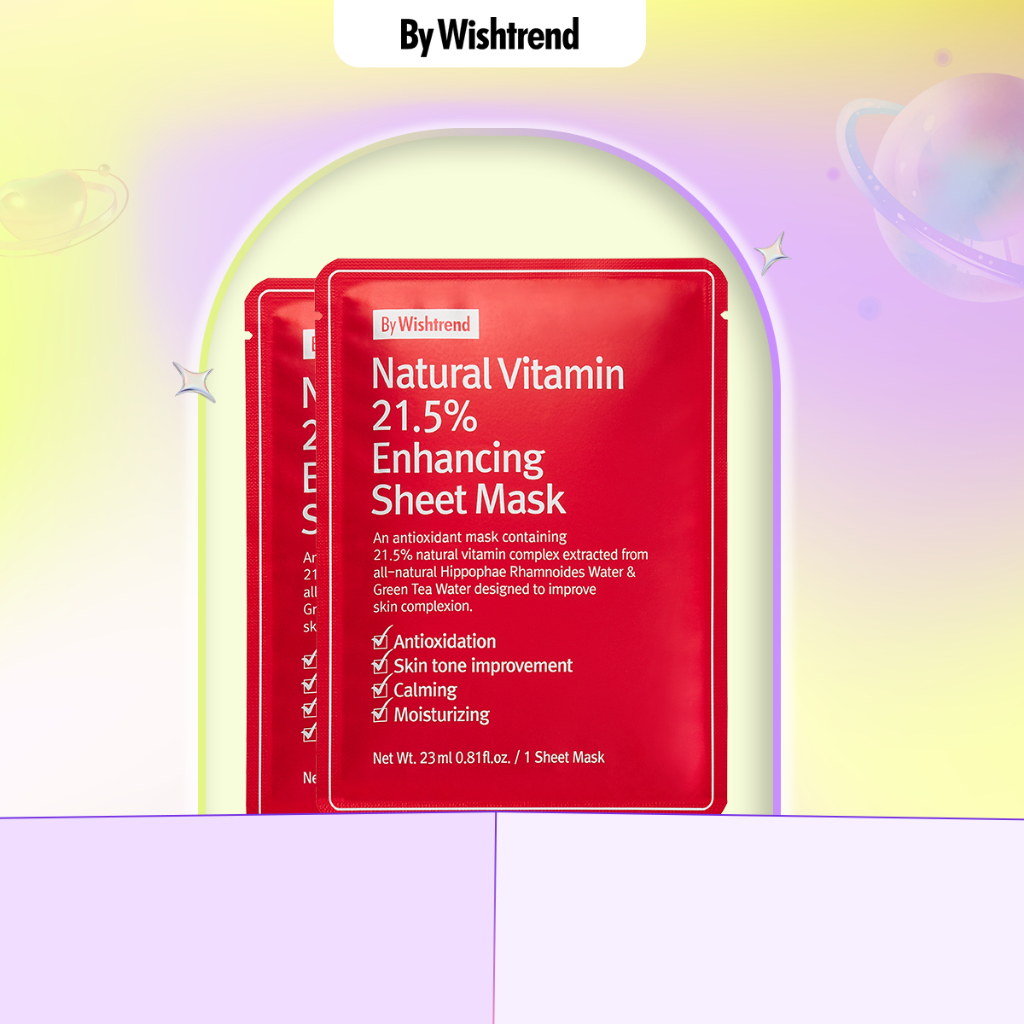 Ảnh 2 Mặt nạ dưỡng trắng da BY WISHTREND NATURAL VITAMIN 21.5% ENHANCING SHEET MASK 23ml 3