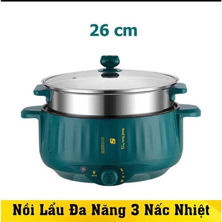 Nồi lẩu mini, lẩu điện đa năng 2 tầng ca nấu mì điện hấp Hàn Quốc
