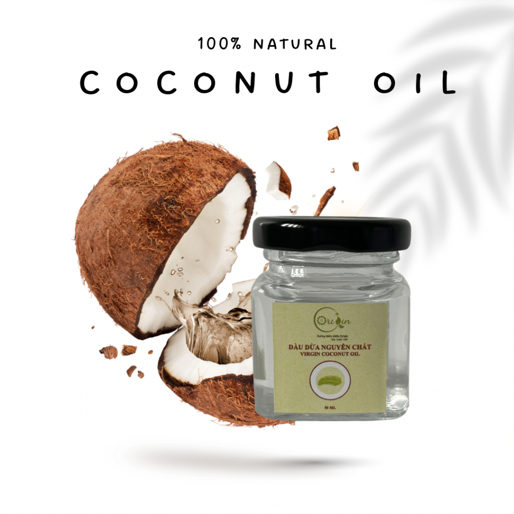 Dầu dừa nguyên chất ủ tóc, trị rạn da dành cho bà bầu - Dầu dừa Origin hũ 50ml