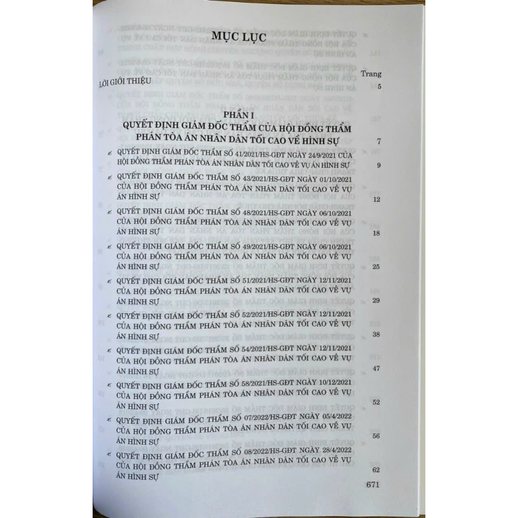 Ảnh Sách Tuyển tập các quyết định giám đốc thẩm của Hội đồng Thẩm phán Tòa án nhân dân tối cao về hình sự, dân sự 1