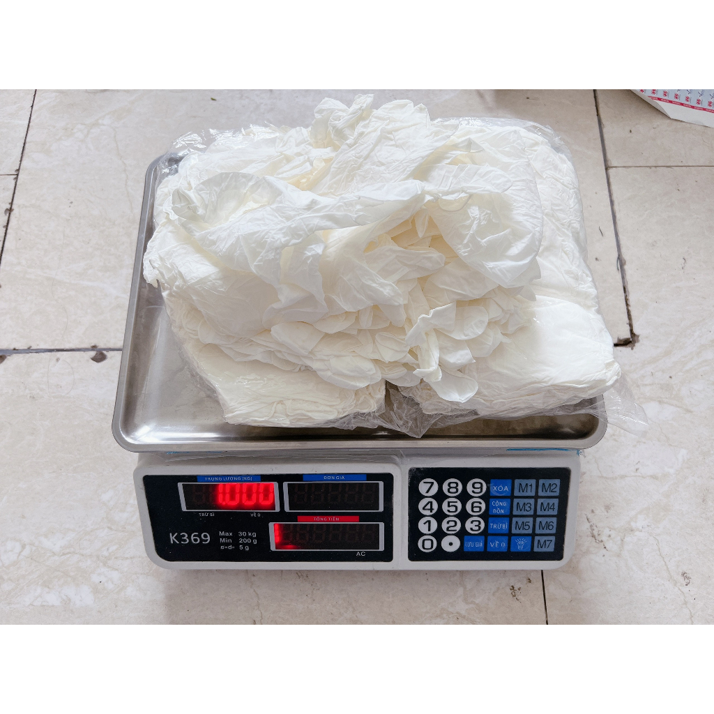 ( Xả Kho ) 1 Kg Găng Tay Cao Su , Găng Tay Không Bột Nitrile Trắng, Đen Sử Dụng An Toàn Cho Da