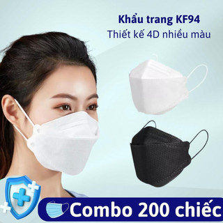 Thùng 200- 300 chiếc chiếc khẩu trang  4D KF94 4 lớp kháng khuẩn, lọc bụi chống nâng và tia UV -  DR.eco Mask