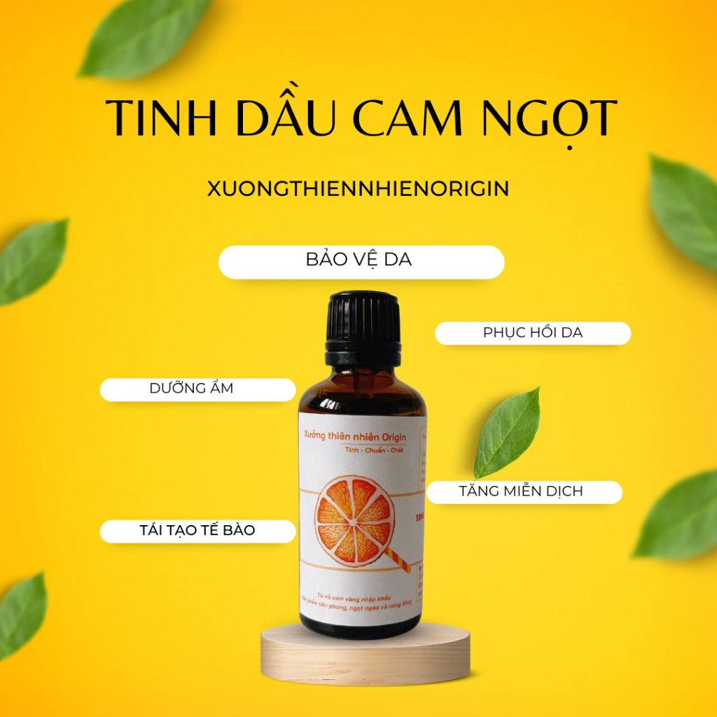 Tinh dầu cam ngọt tự nhiên nguyên chất Origin 50ml - Xông thơm, massage, thư giãn