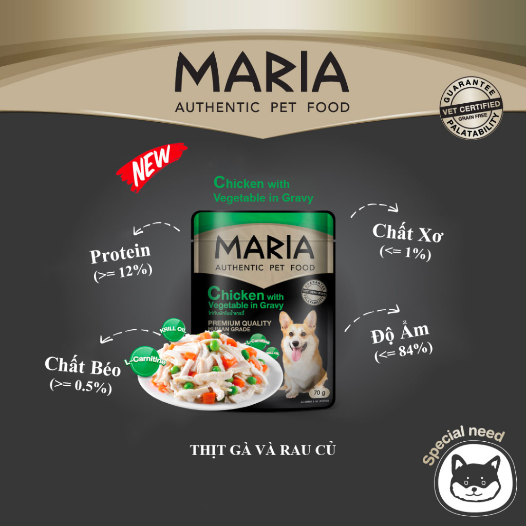 Ảnh Pate cho chó Maria hộp 12 gói 70g 4