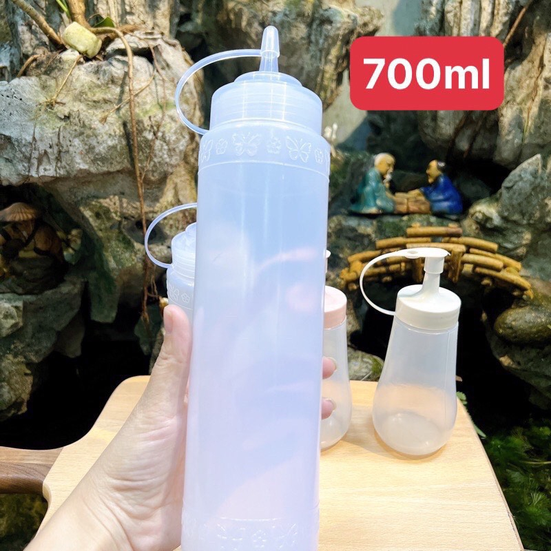 Chai nhựa bóp- Bình đựng Tương ớt, Tương cà, Tương đen,có đầu nhọn có nắp đậy-Bình tròn - Bình vuông