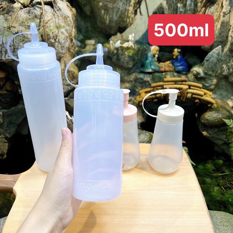 Chai nhựa bóp- Bình đựng Tương ớt, Tương cà, Tương đen,có đầu nhọn có nắp đậy-Bình tròn - Bình vuông