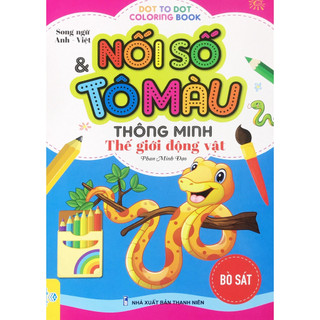 Sách - Combo 6 Cuốn: Nối số & Tô màu thông minh thế giới động vật - Song ngữ Việt Anh - ndbooks