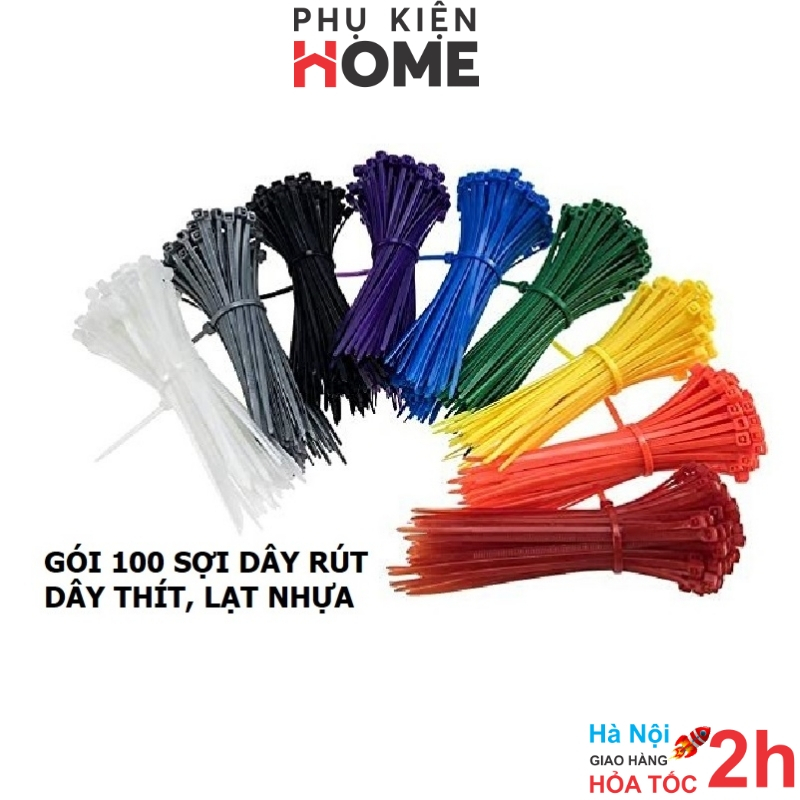 Gói 100c Dây Rút Nhựa Màu, Dây Thít Nhựa, Dây Nhựa Nhiều Màu Sắc Lựa ...