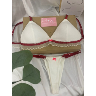 Set đồ lót thun cotton tone màu trắng - Hàng Handmade - MimiHouse