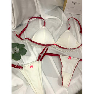 Set đồ lót thun cotton tone màu trắng - Hàng Handmade - MimiHouse
