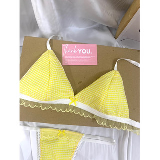 Set đồ lót, áo bralette muslin xinh xắn, không gọng có mút