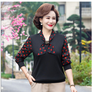 Áo Thun Kiểu Nữ Trung Niên Dài Tay Sang Trọng SM56